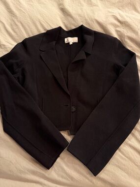 dh NEW YORK Black Cropped Single-Button Blazer